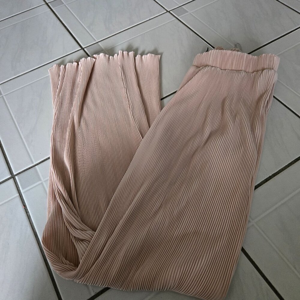 Joie Satin Ribbed Pull On Pants Blush Pink M